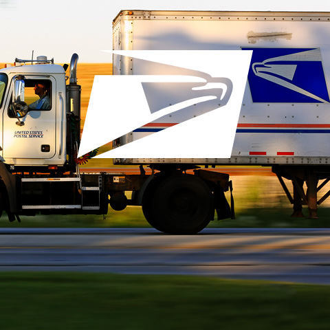 A mail delivery truck to represent Phoenix Innovate's status as a USPS Certified Mailer