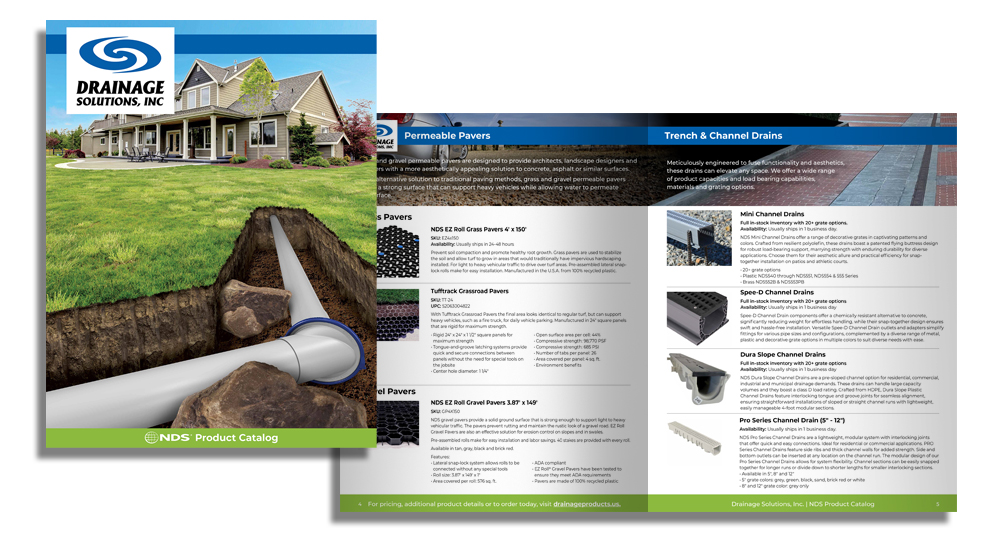 Cover of a digital flipbook depicting cooperative marketing between a drainage supply company and its supplier