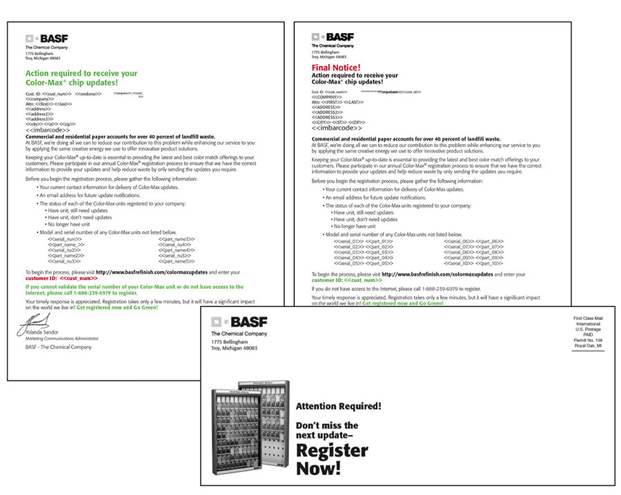 BASF Refinish direct mail sample