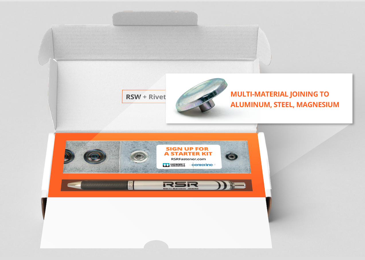 Howmet created a cutaway sample, known as a “coupon,” of the resistance spot rivet.