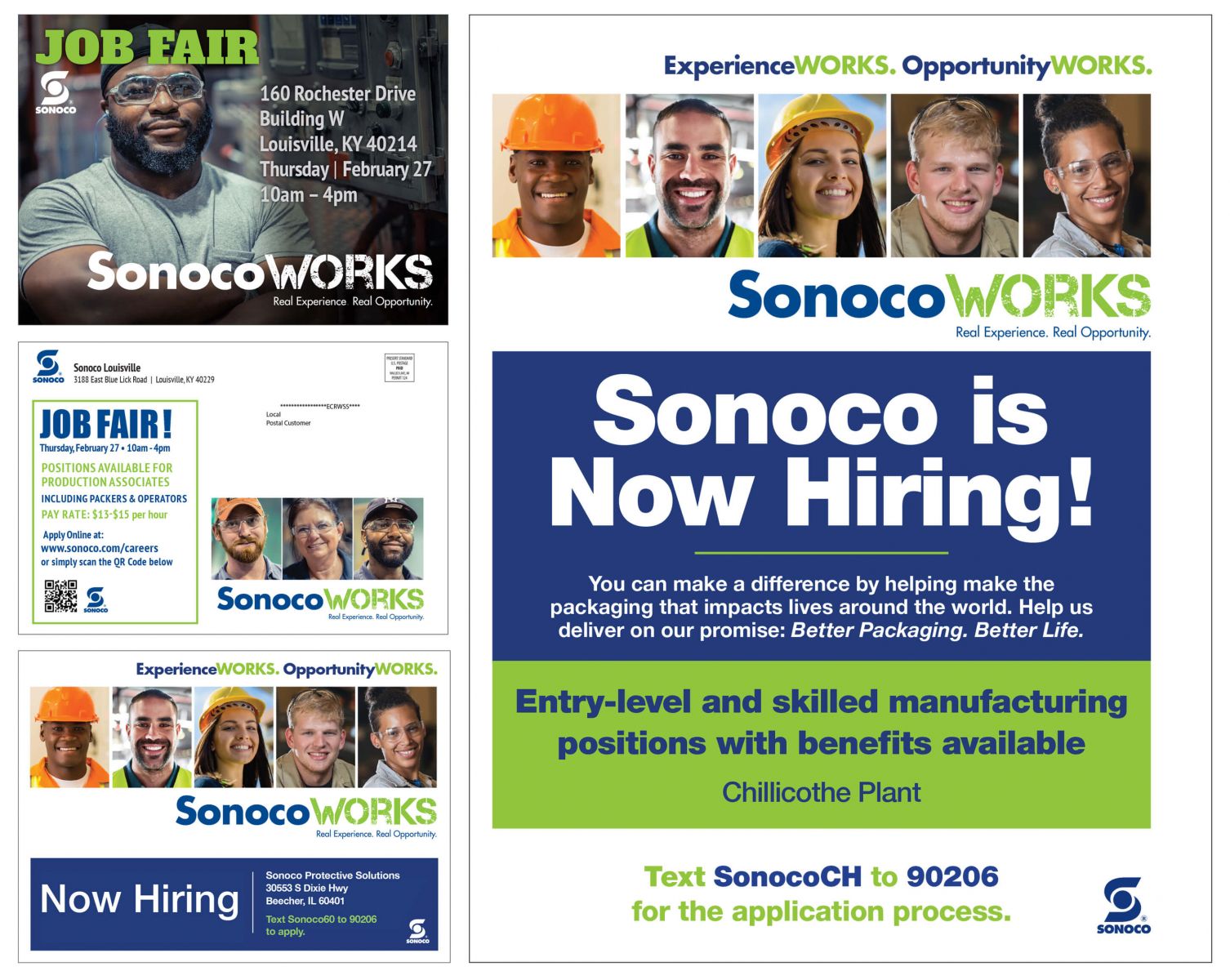 Promotional materials designed for Sonoco based on data modeling and other research